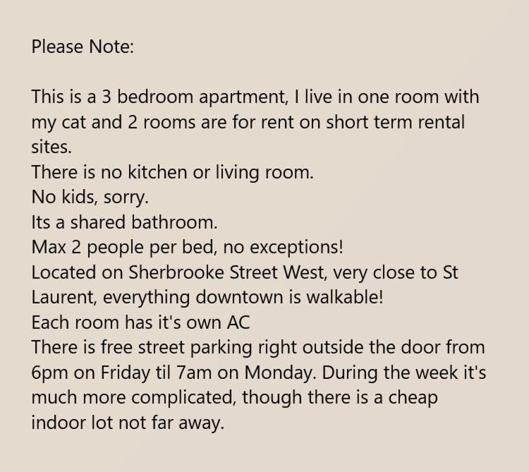 Room With King Bed In Shared 3 Bedroom Downtown Montréal Exterior foto